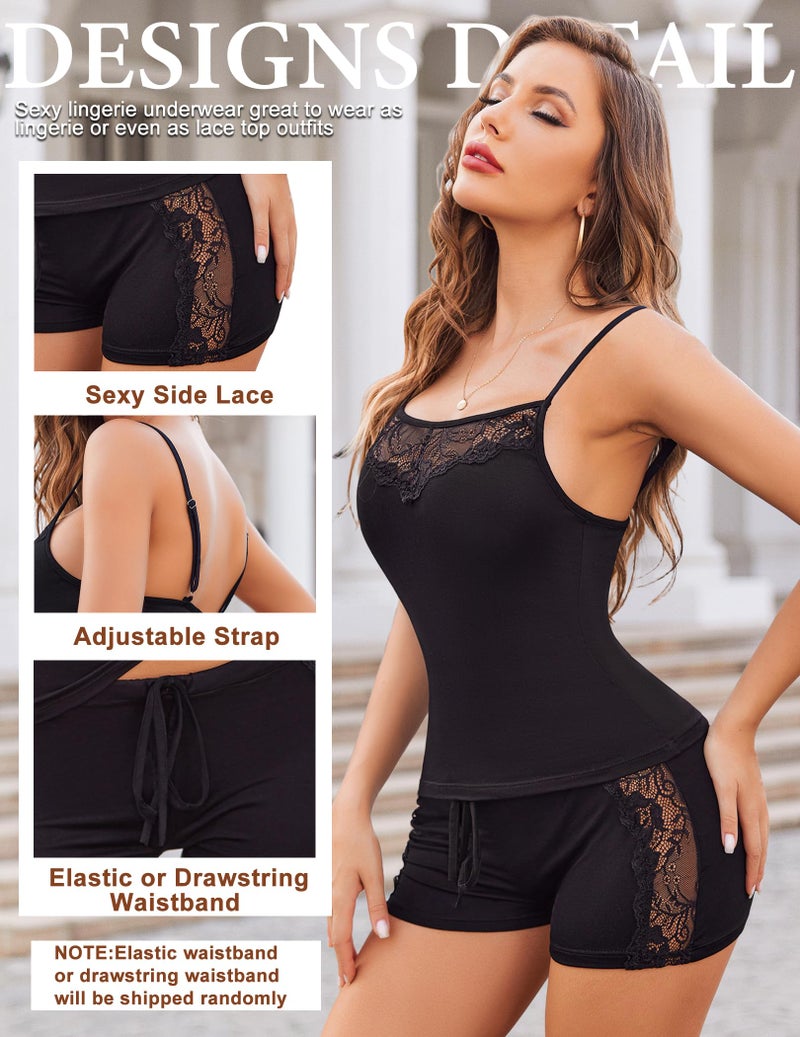 Avidlove Women Sleepwear Lace Pajamas Set Shorts Nightwear Camisole Short Sets - Image 2